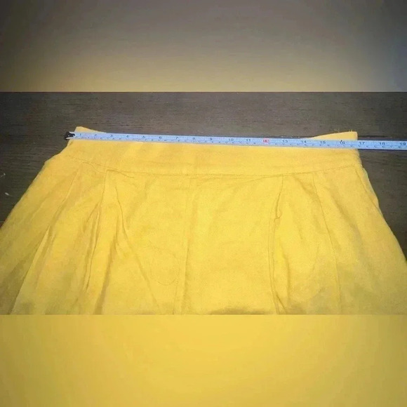 Chelsea & Theodore Linen blend Wide Leg cropped Pant Sz 12 Mustard - Picture 10 of 11